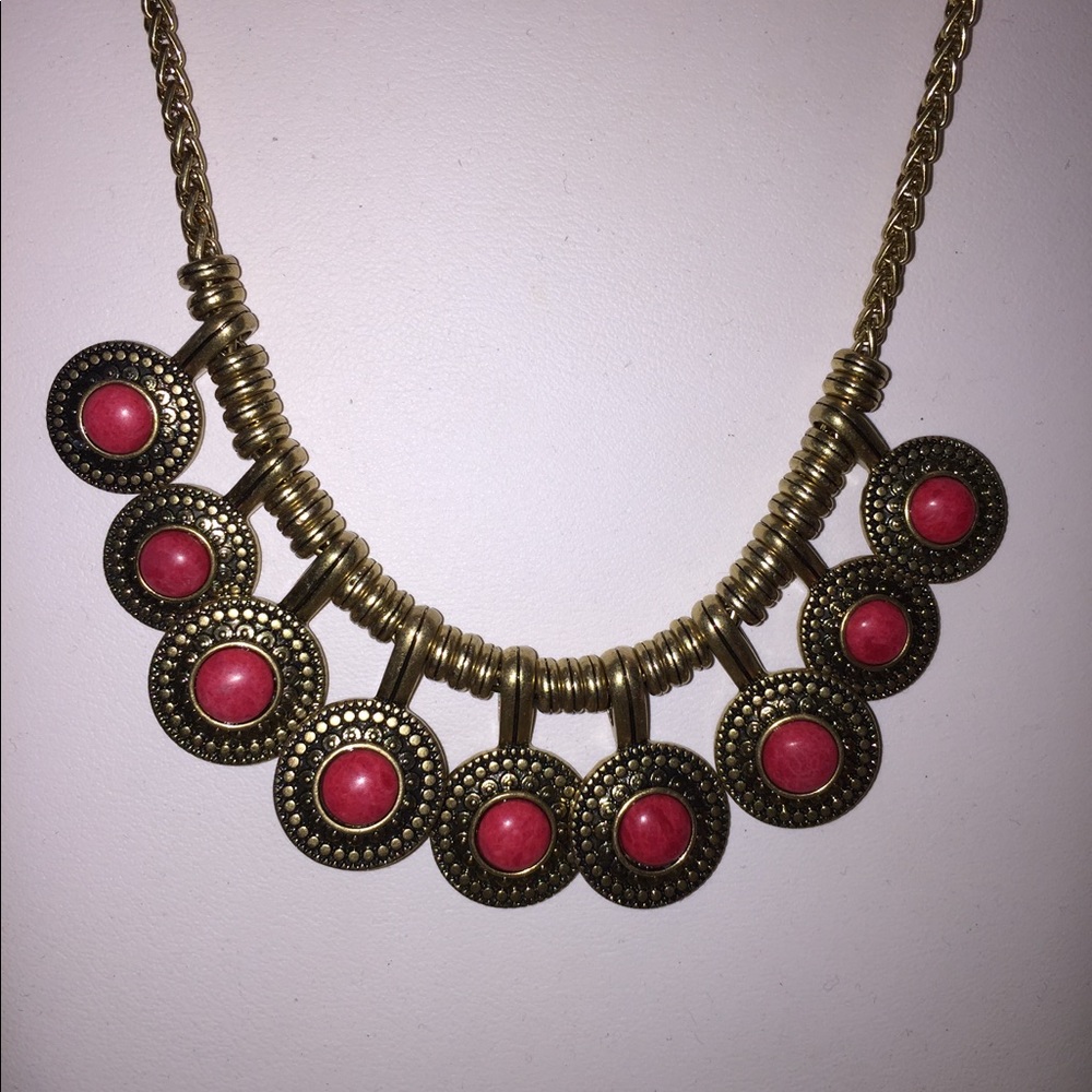 🛑 SOLD 🚨LUCKY BRAND 3 Pc Coral Gold Tone Necklace Bracelet Earrings Set $133 NWT - Picture 3 of 11